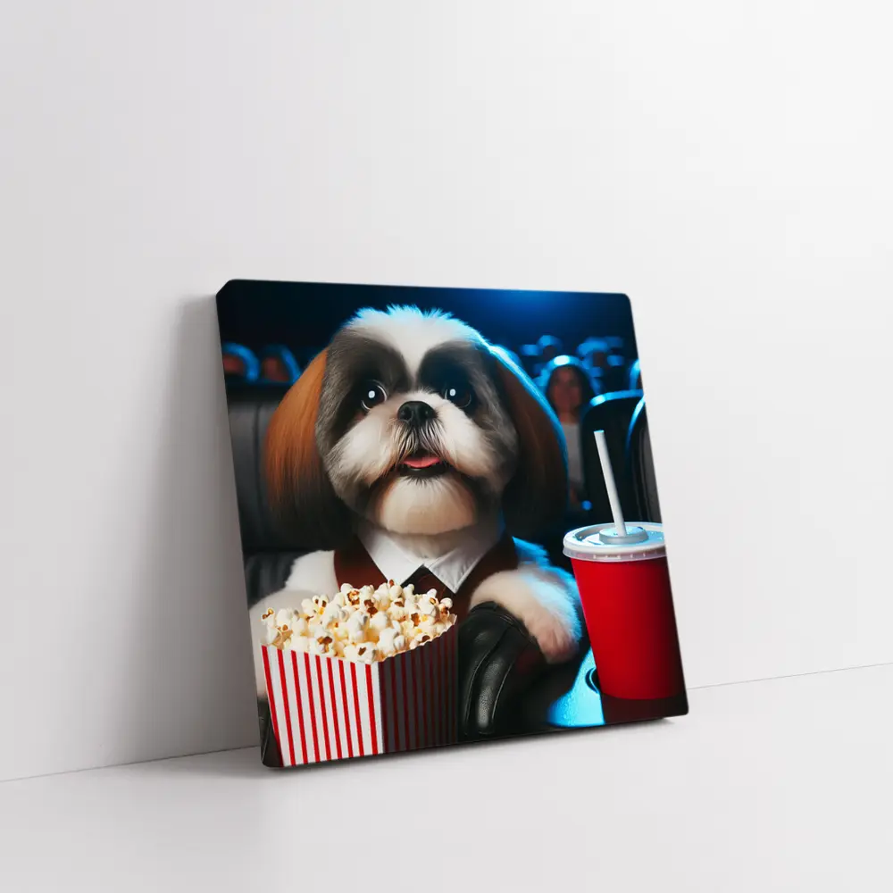 Shih Tzu Watching Movie At Cinema – Wall Art