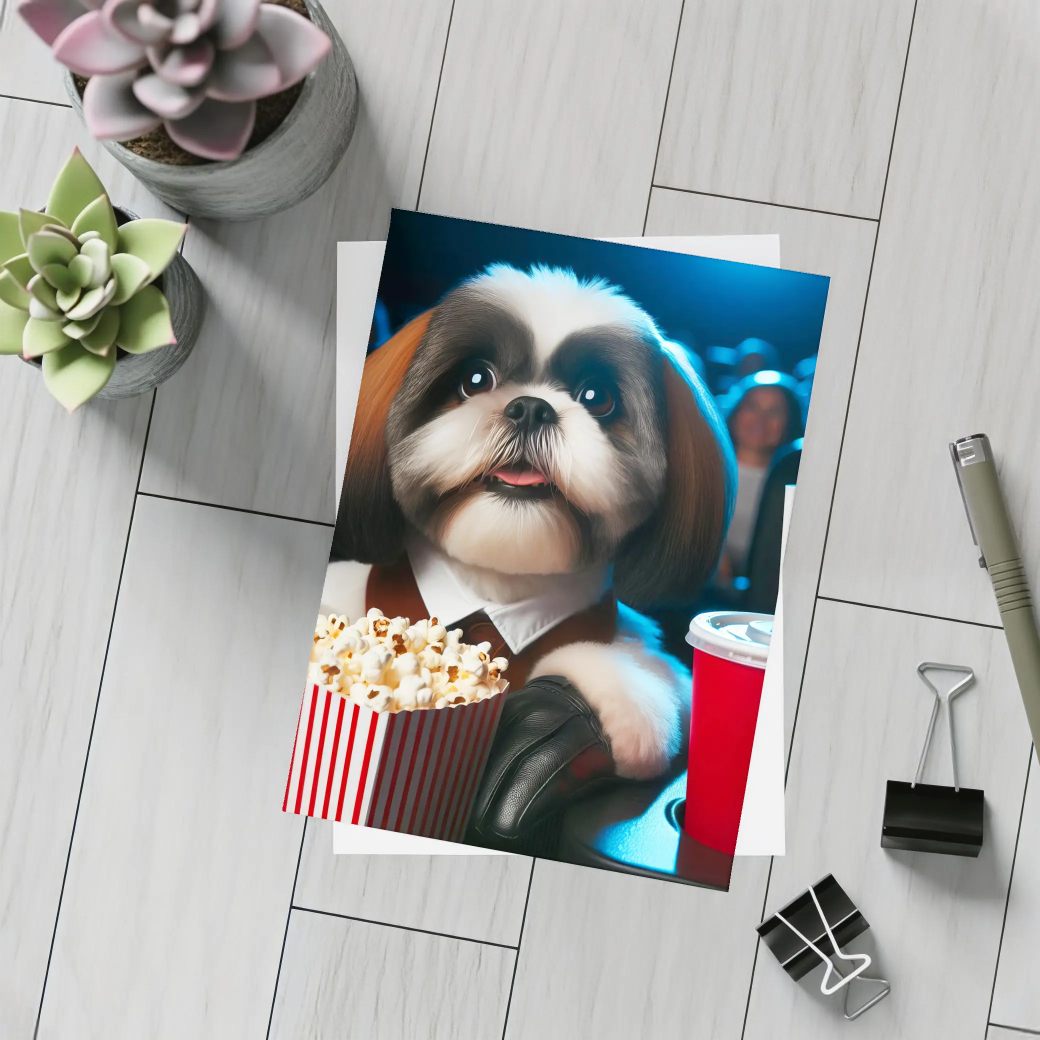 Shih Tzu Watching Movie At Cinema – Postcards