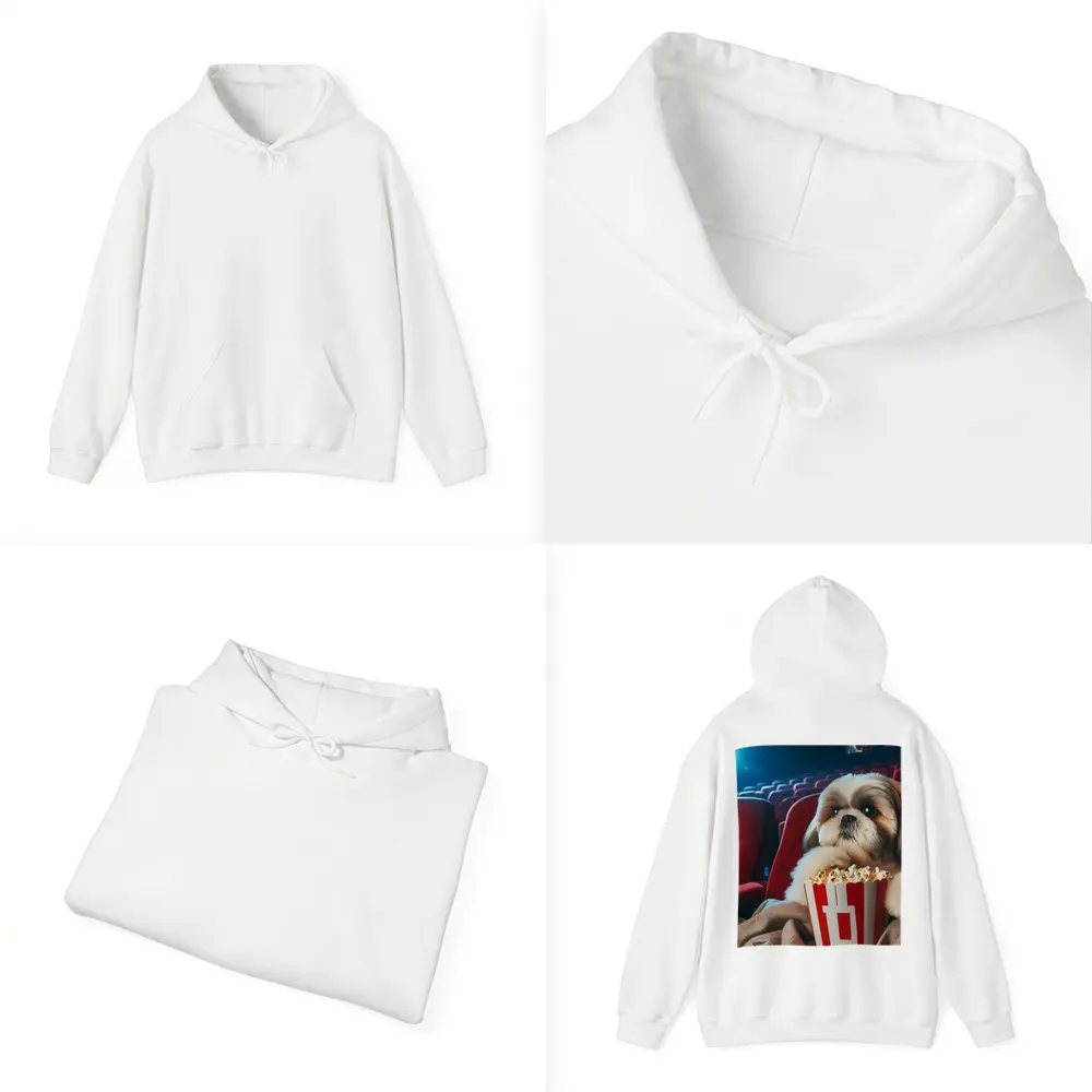 Shih Tzu Dog Watching Movie With Popcorn – Hoodies