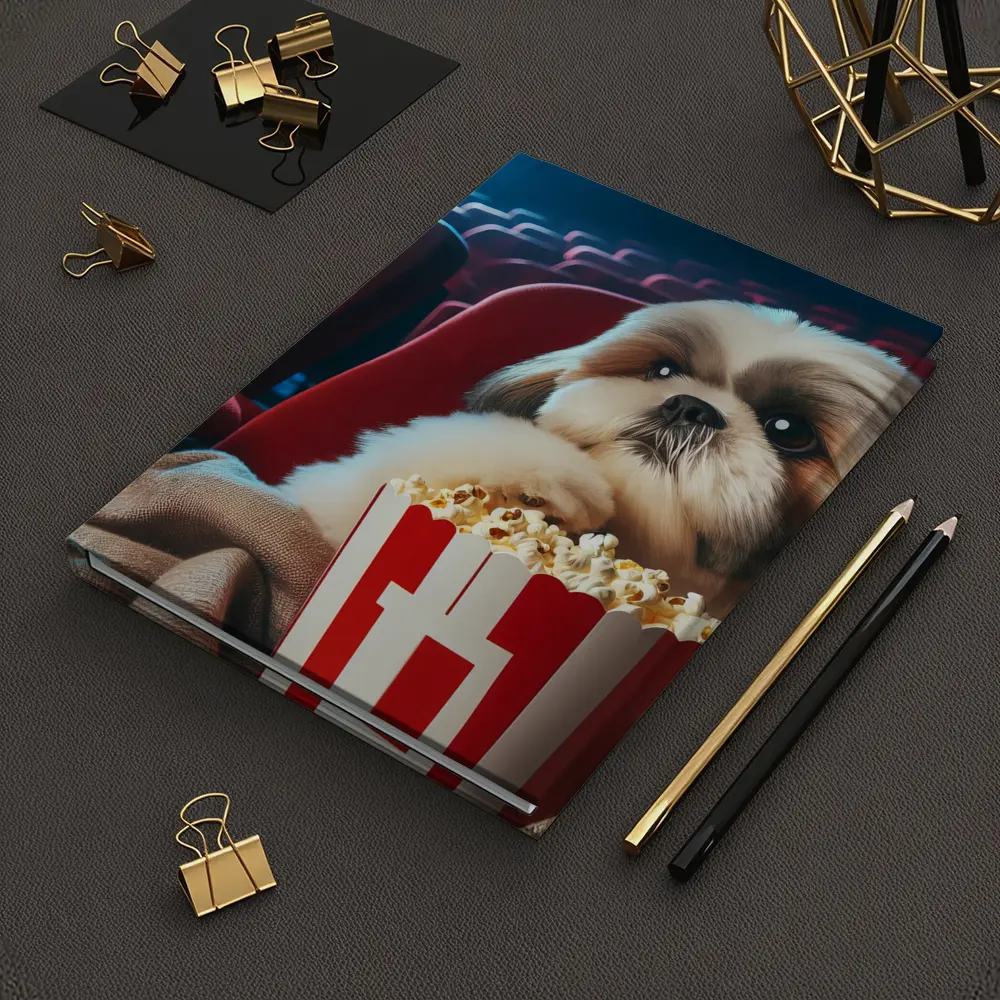 Shih Tzu Dog Watching Movie With Popcorn – Notebooks