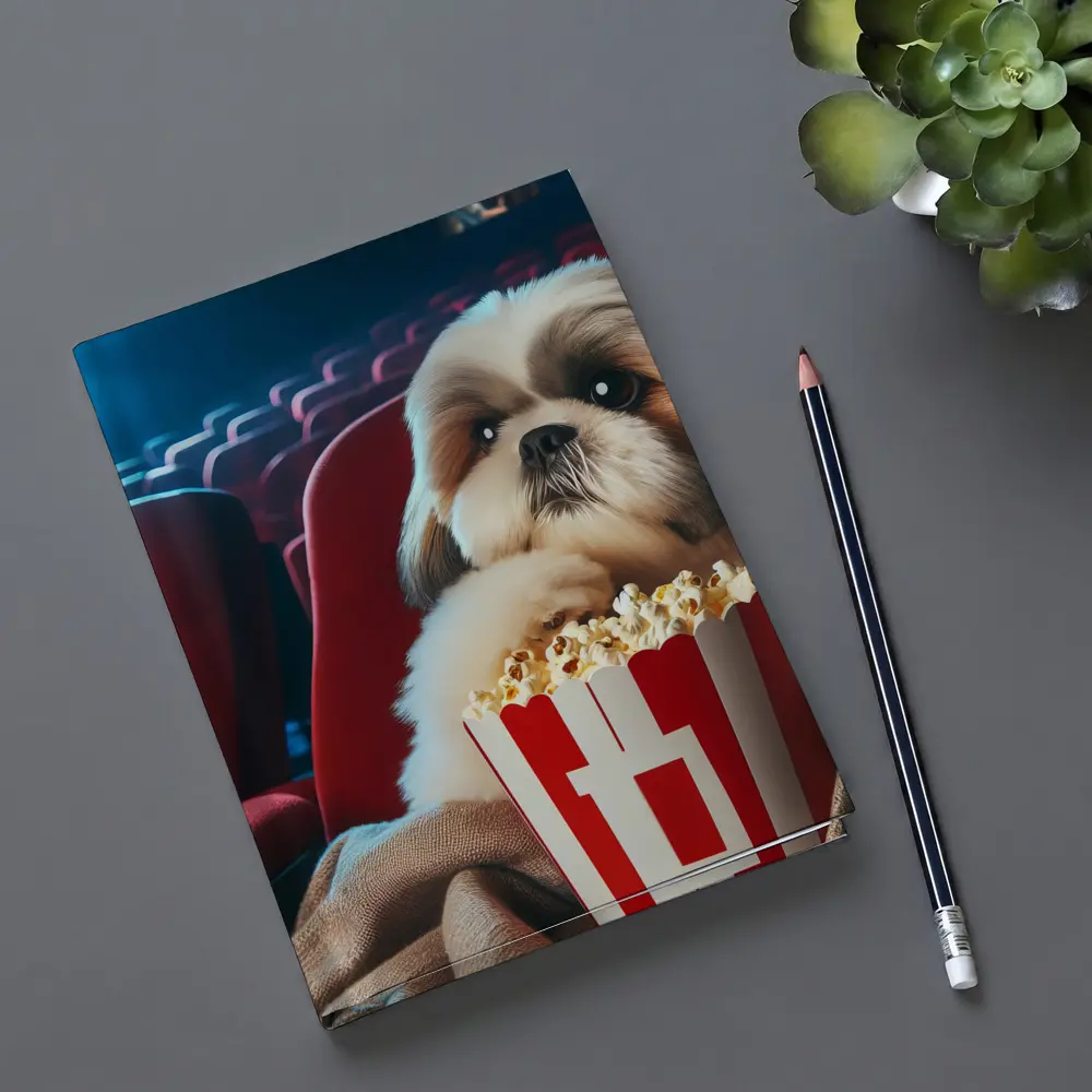 Shih Tzu Dog Watching Movie With Popcorn – Notebooks