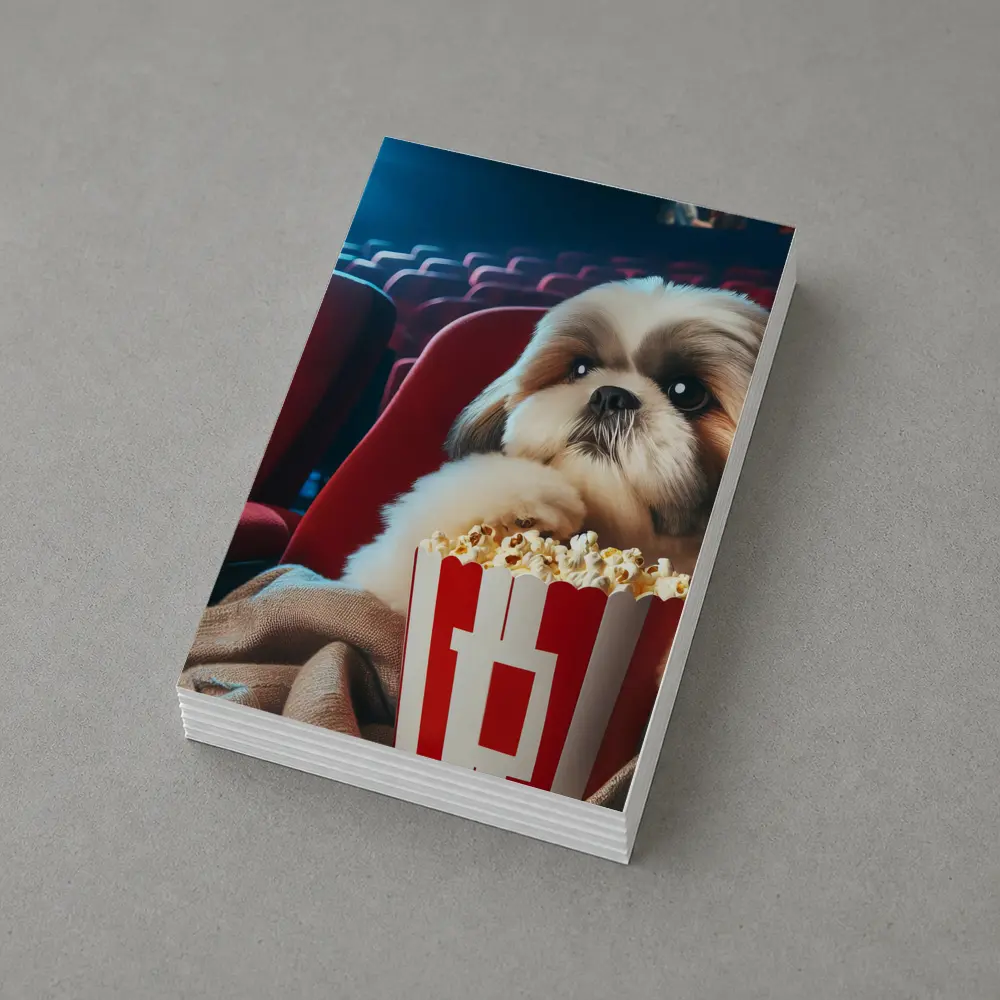 Shih Tzu Dog Watching Movie With Popcorn – Postcards