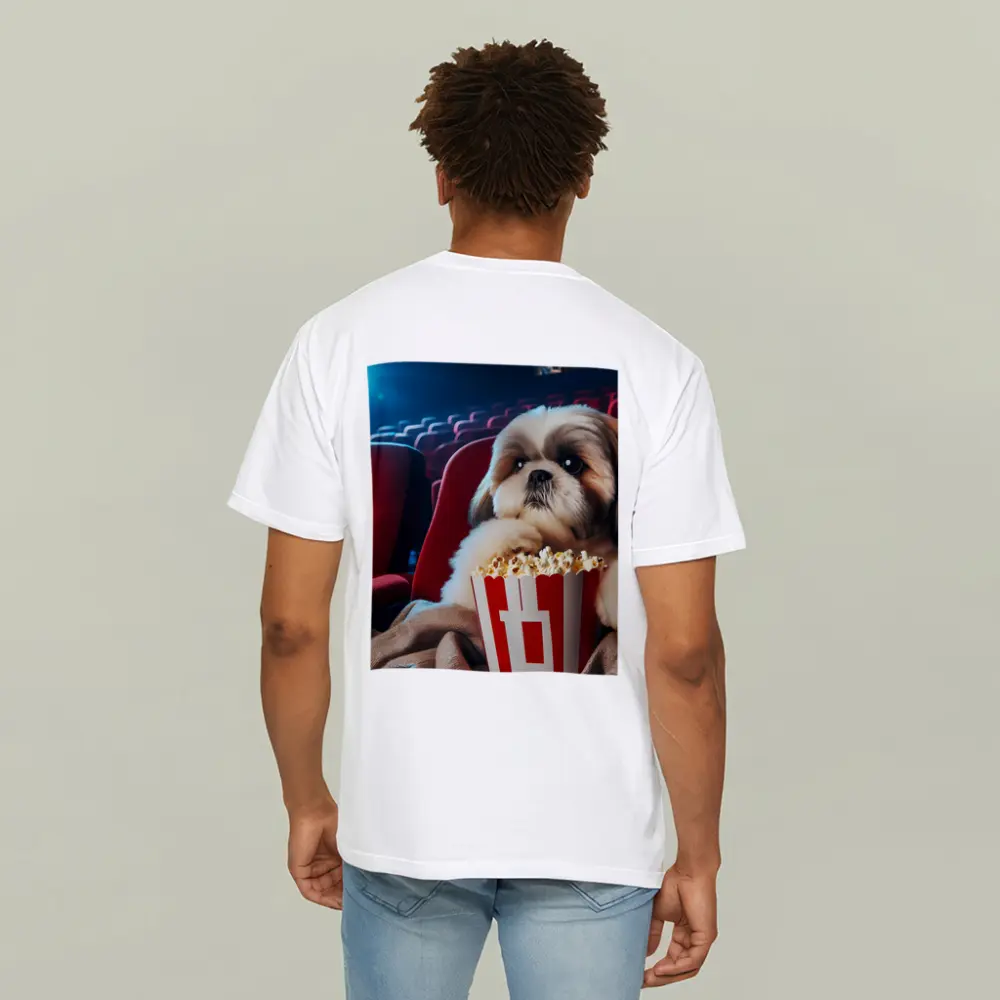 Shih Tzu Dog Watching Movie With Popcorn – T-Shirts