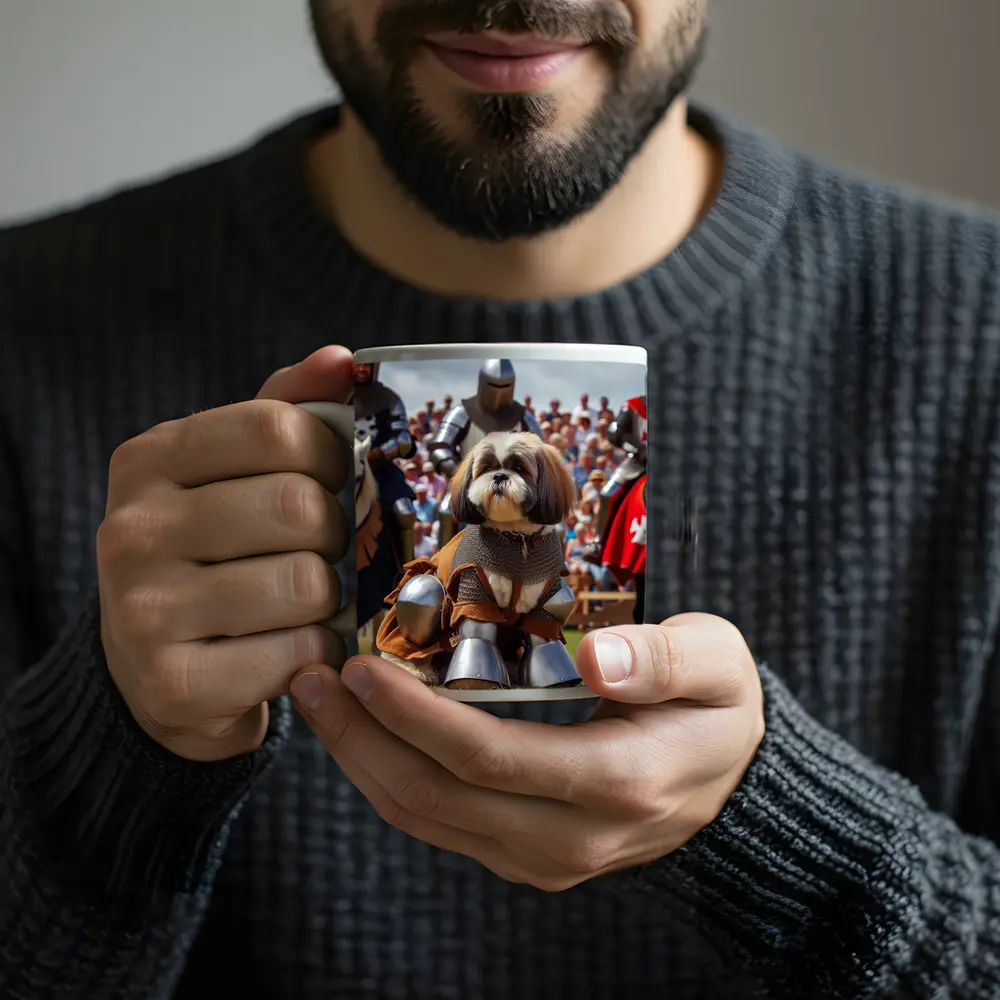 Shih Tzu Knight Medieval Armor Tournament Scene – Mugs