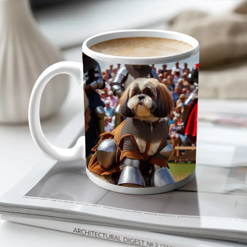 Shih Tzu Knight Medieval Armor Tournament Scene – Mugs