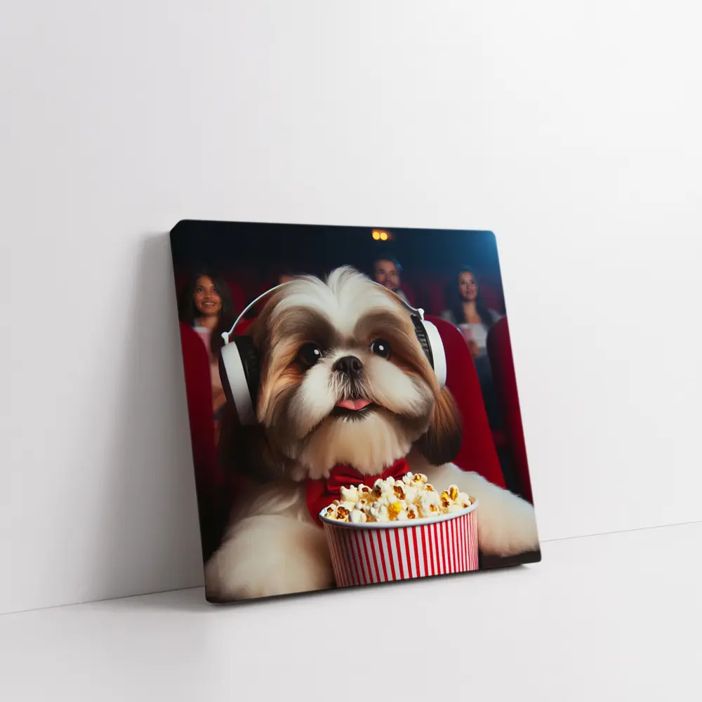 Shih Tzu Dog Movie Theater Popcorn Headphones – Wall Art