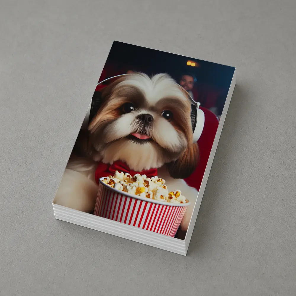 Shih Tzu Dog Movie Theater Popcorn Headphones – Postcards