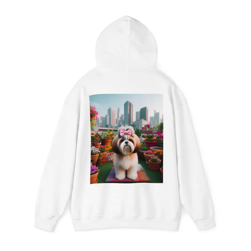 Shih Tzu Dog City Rooftop Flower Garden – Hoodies