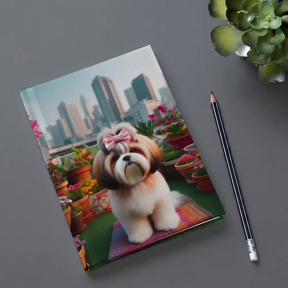 Shih Tzu Dog City Rooftop Flower Garden – Notebooks
