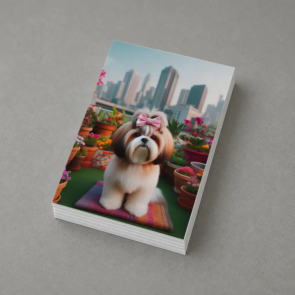 Shih Tzu Dog City Rooftop Flower Garden – Postcards
