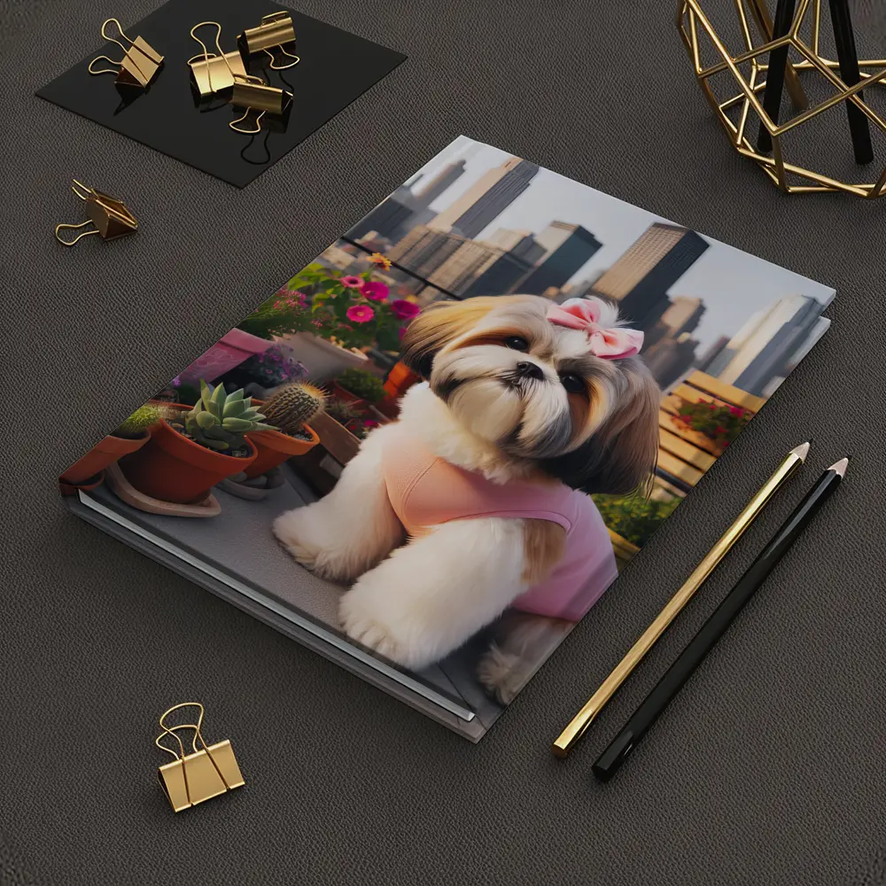 Shih Tzu Dog City Skyline Balcony Flowers – Notebooks
