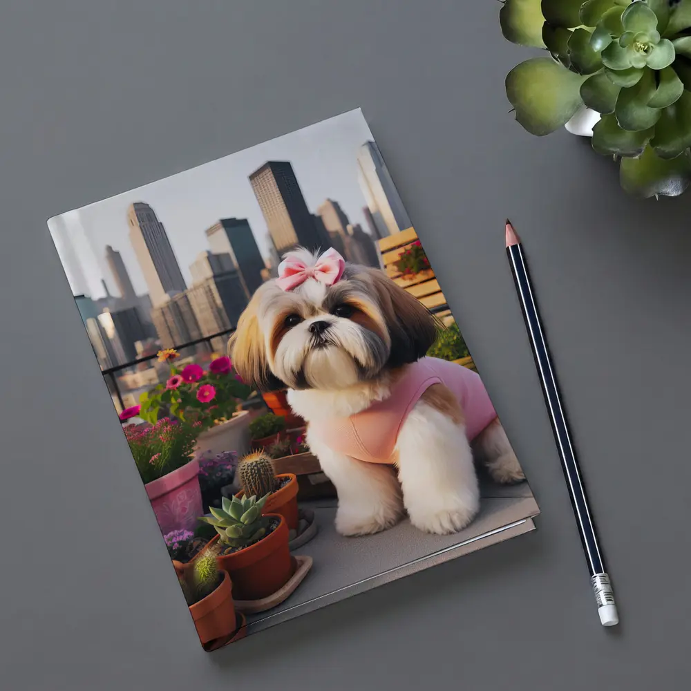 Shih Tzu Dog City Skyline Balcony Flowers – Notebooks