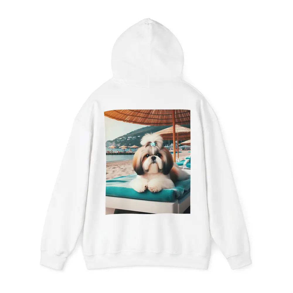 Shih Tzu Relaxing On Beach Lounge Chair – Hoodies