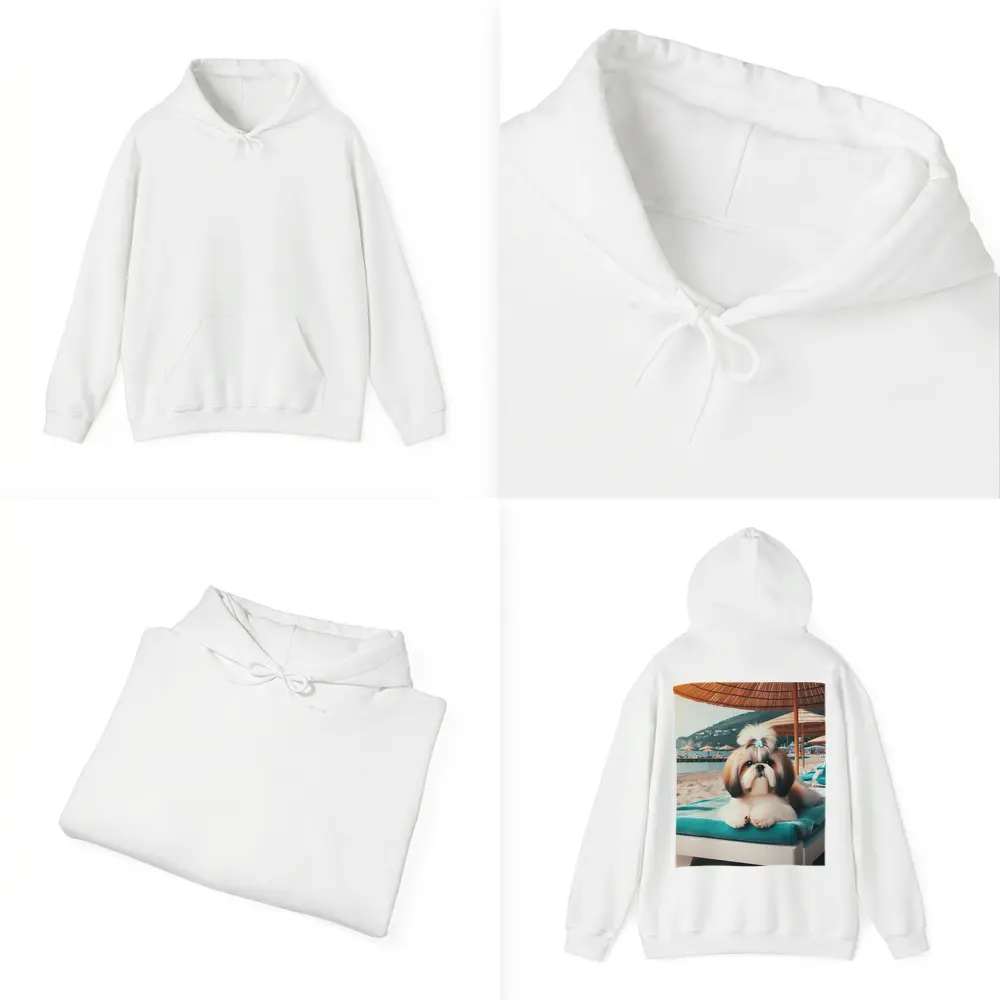 Shih Tzu Relaxing On Beach Lounge Chair – Hoodies