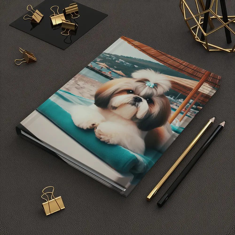 Shih Tzu Relaxing On Beach Lounge Chair – Notebooks