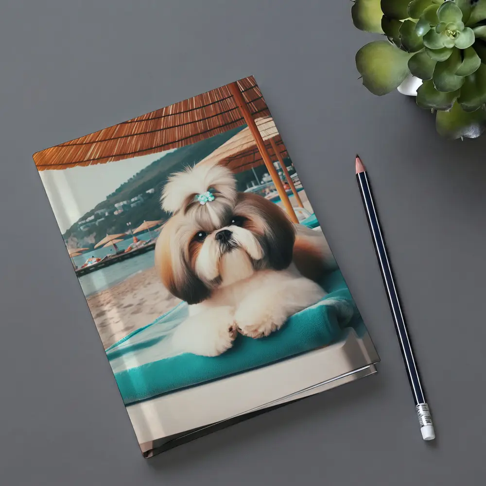 Shih Tzu Relaxing On Beach Lounge Chair – Notebooks