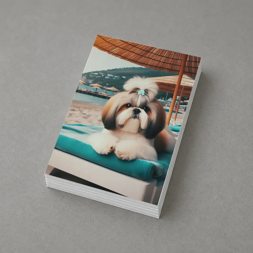 Shih Tzu Relaxing On Beach Lounge Chair – Postcards