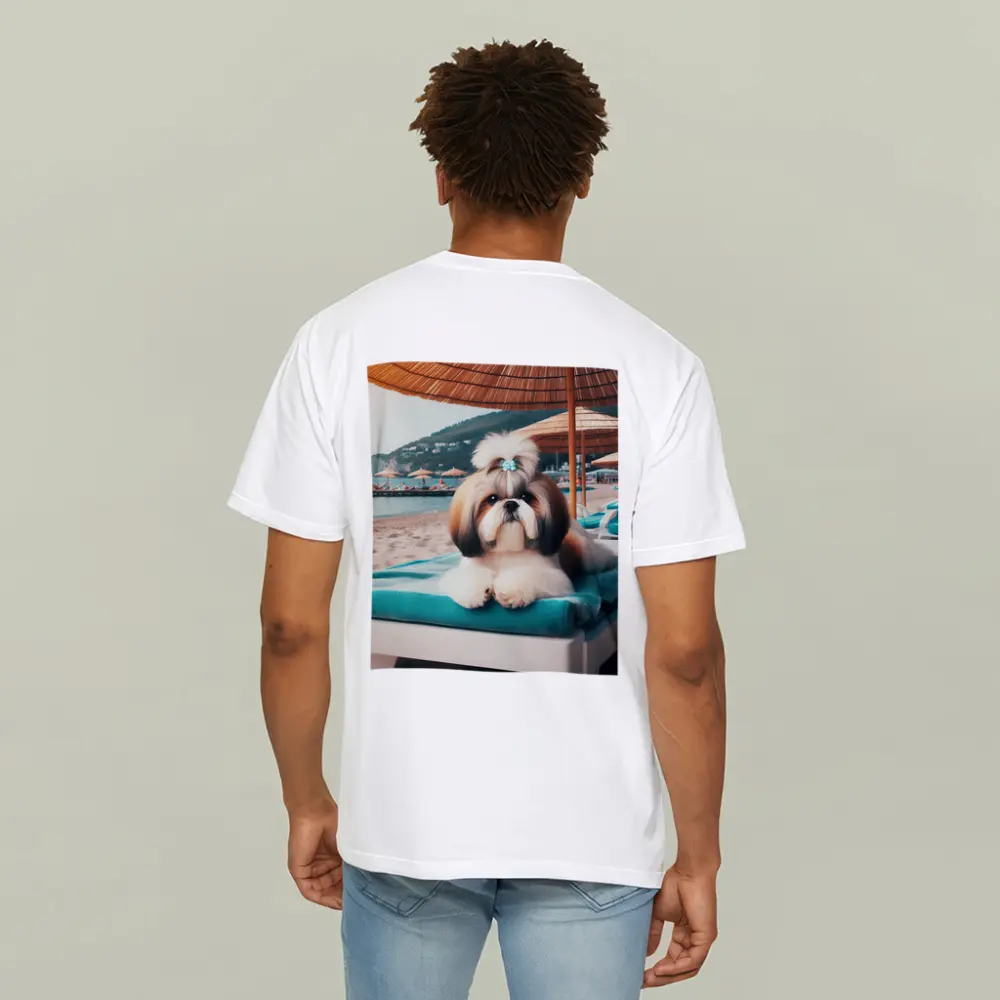 Shih Tzu Relaxing On Beach Lounge Chair – T-Shirts