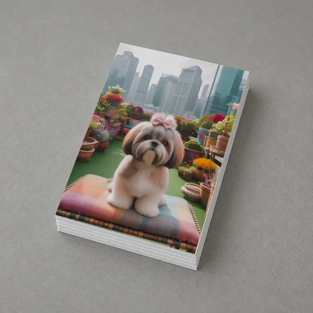 Shih Tzu Dog Rooftop Garden City Background – Postcards