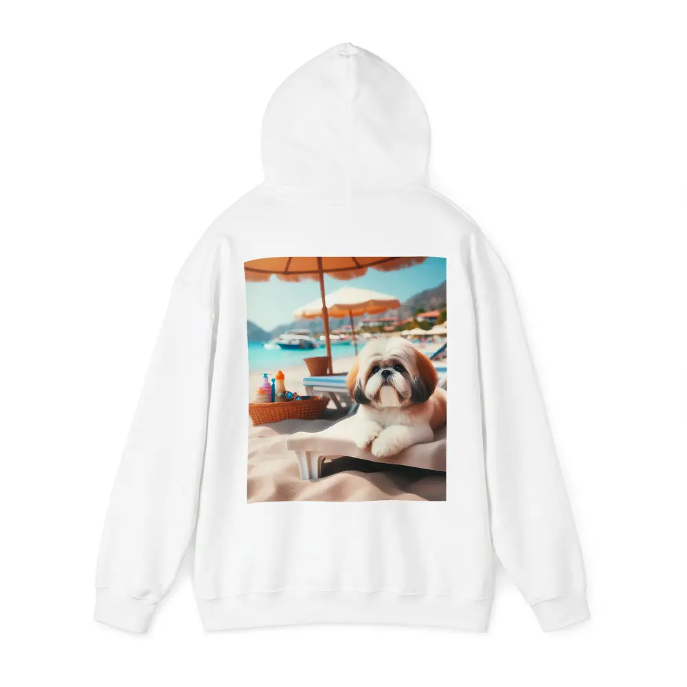 Shih Tzu Dog Relaxing On Beach Chair – Hoodies