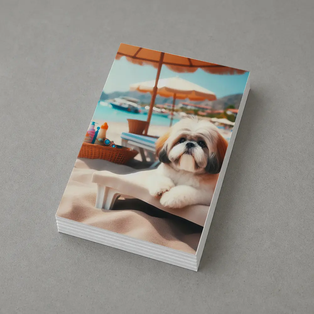 Shih Tzu Dog Relaxing On Beach Chair – Postcards