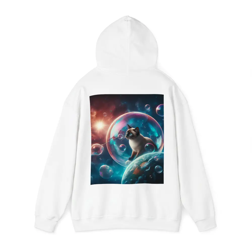 Siamese Cat Blowing Bubbles in Space – Hoodies