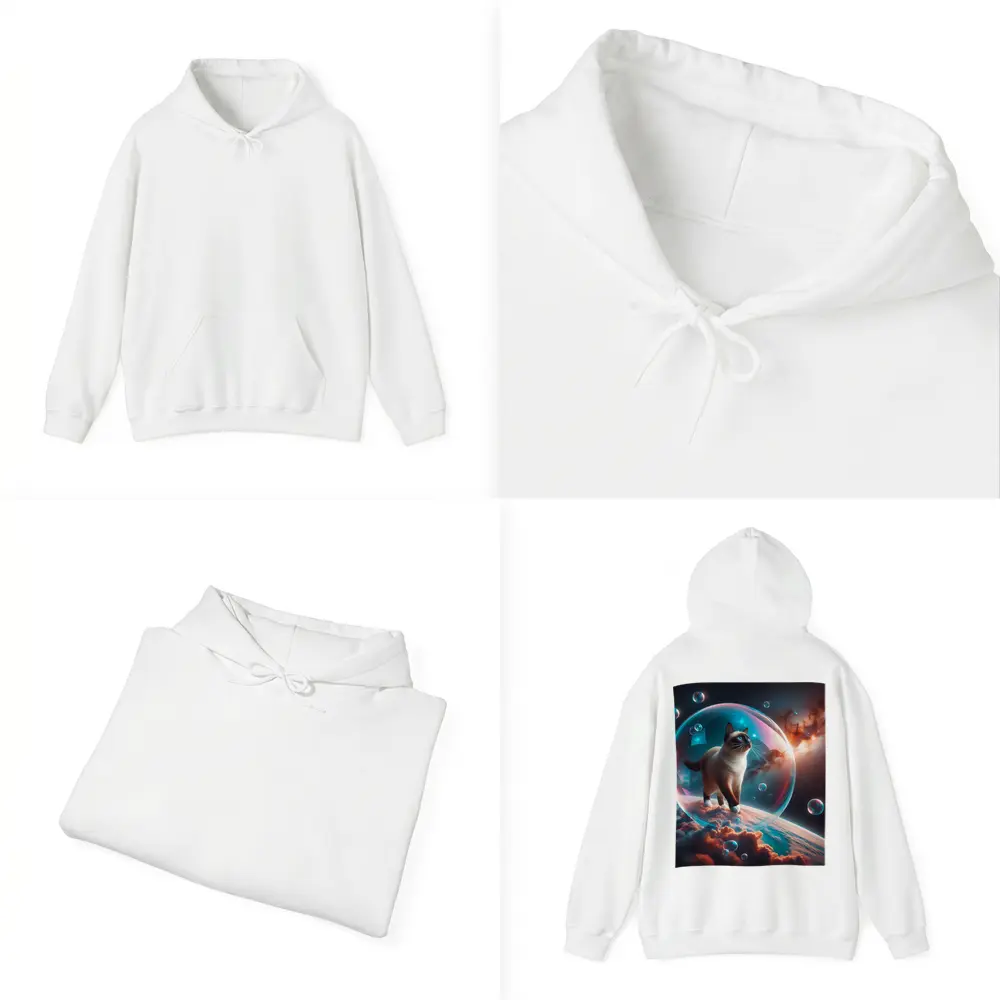 Siamese Cat Floating Bubble Cosmic Space – Hoodies