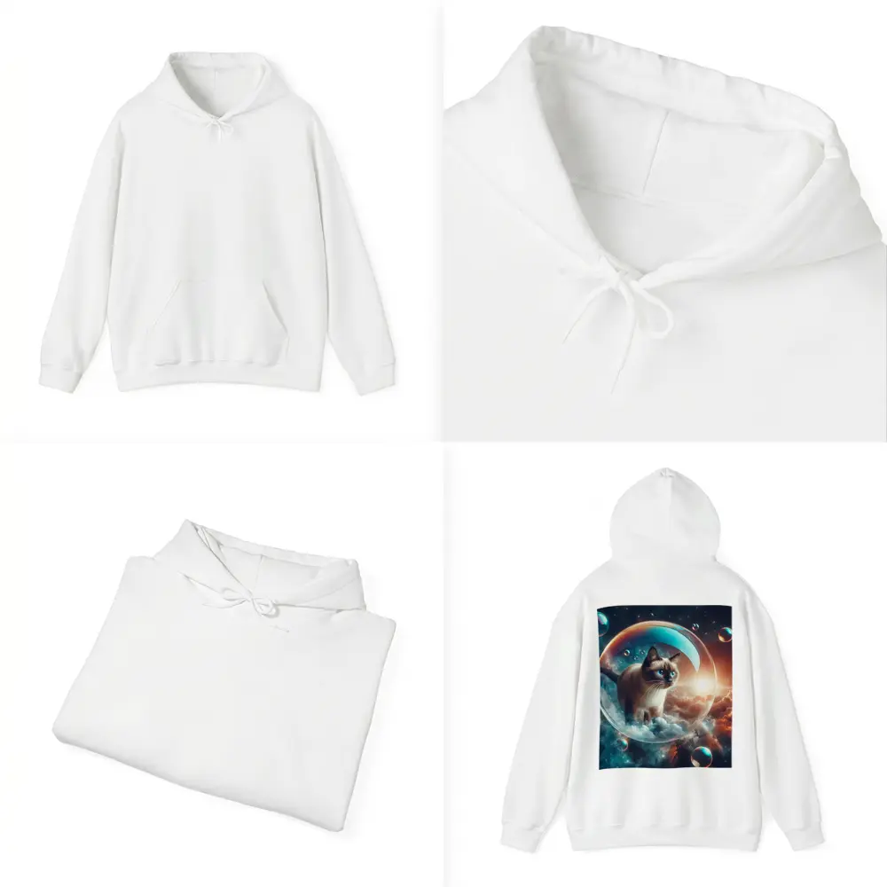 Siamese Cat Floating Bubble Cosmic Sky – Hoodies