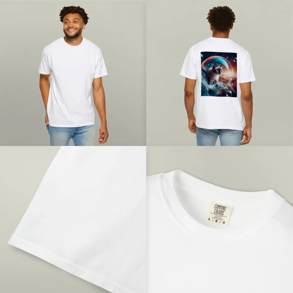 Siamese Cat Floating Bubble Cosmic Sky – T-Shirts