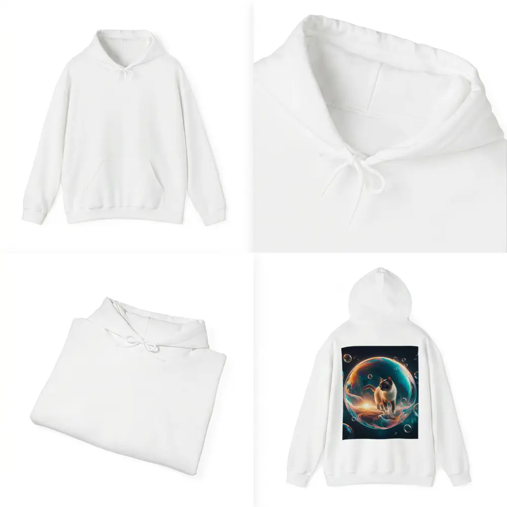 Siamese Cat Standing Inside Cosmic Bubble – Hoodies
