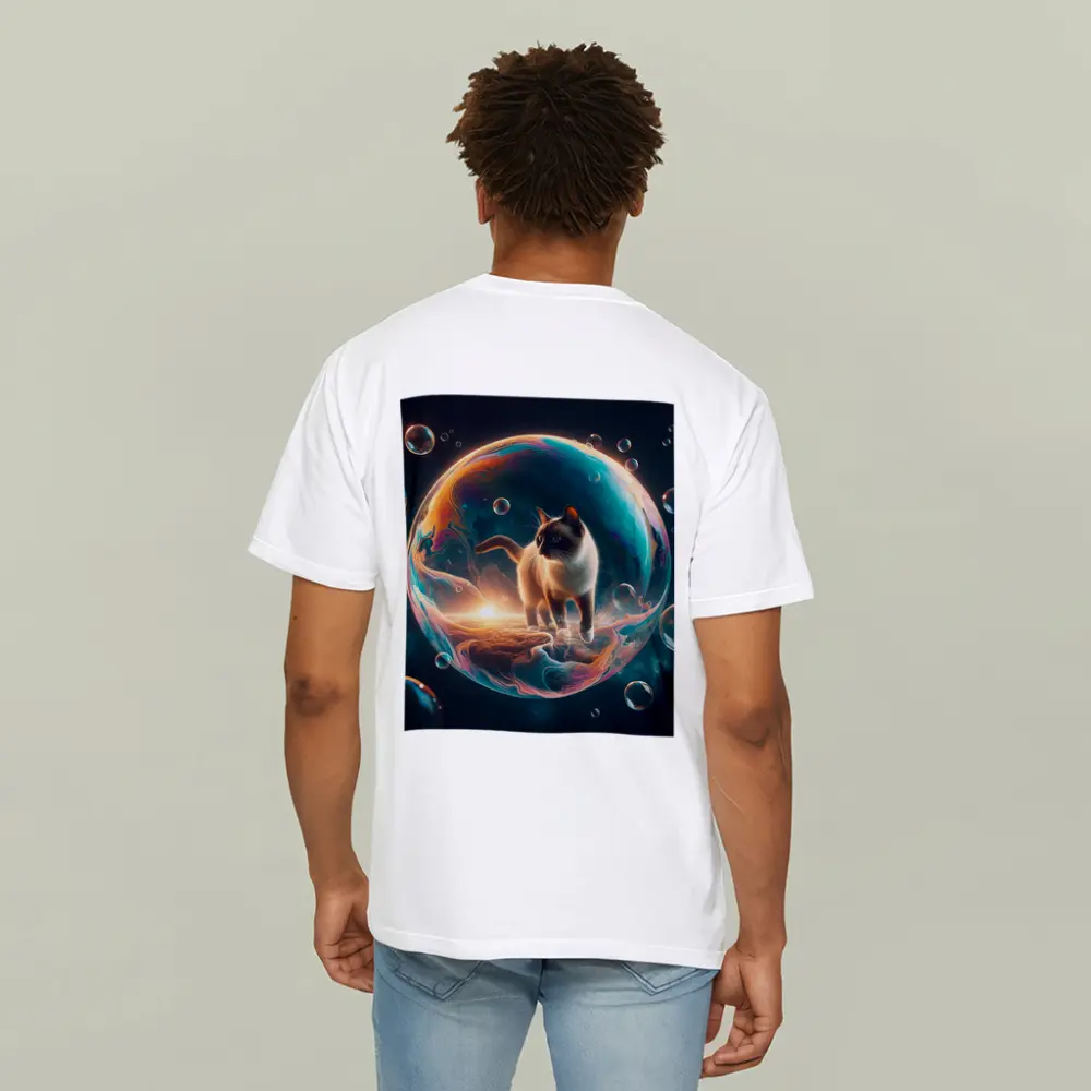 Siamese Cat Standing Inside Cosmic Bubble – T-Shirts