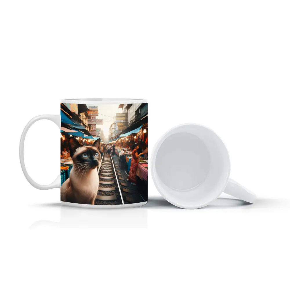 Siamese Cat at Bangkok Thailand Street Market – Mugs