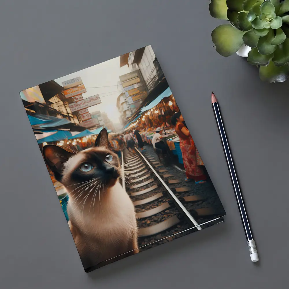 Siamese Cat at Bangkok Thailand Street Market – Notebooks