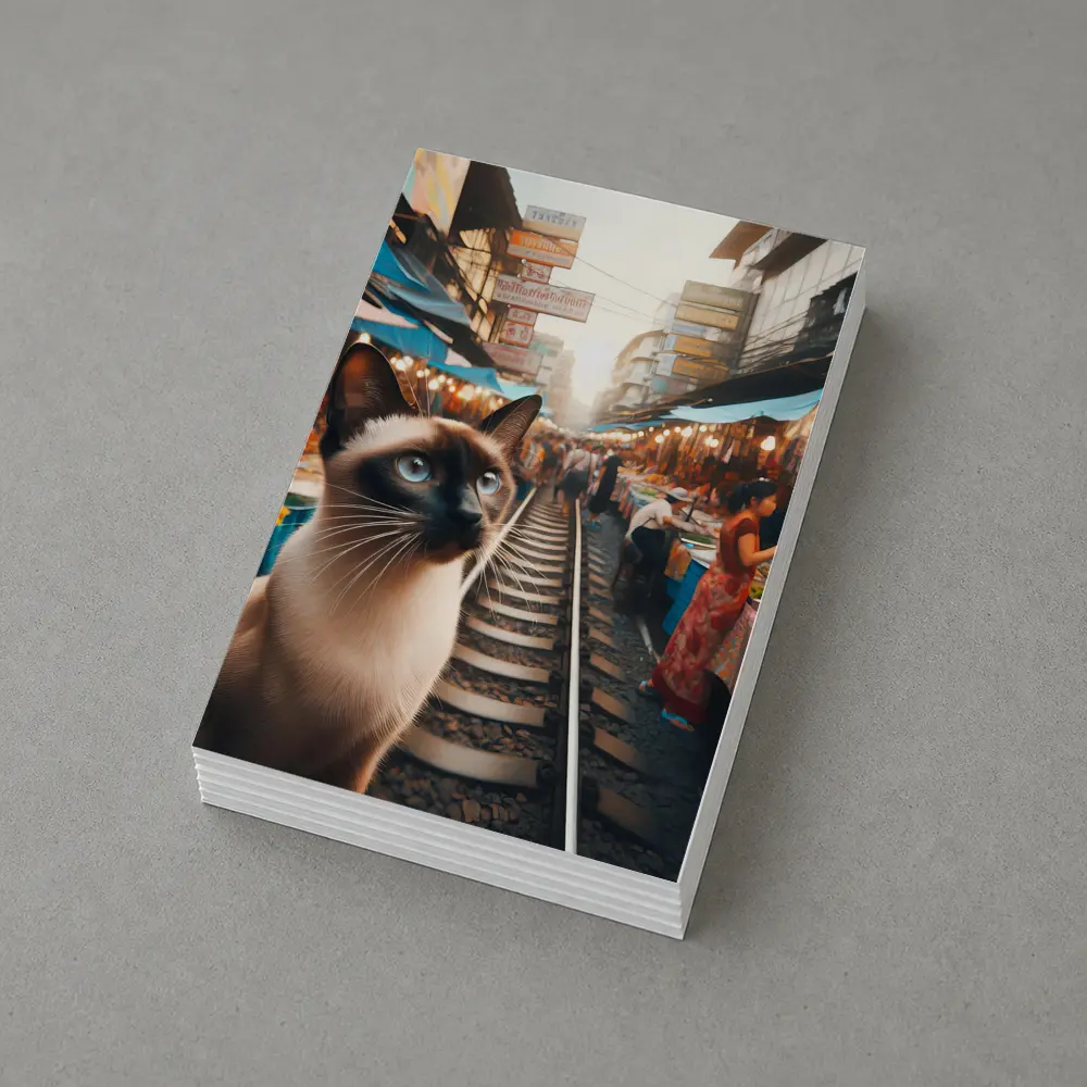 Siamese Cat at Bangkok Thailand Street Market – Postcards