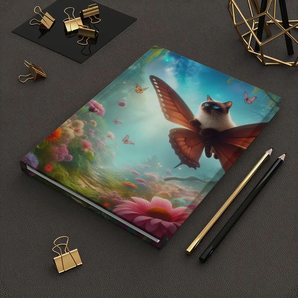Siamese Cat Butterfly Wings Fantasy Forest – Notebooks