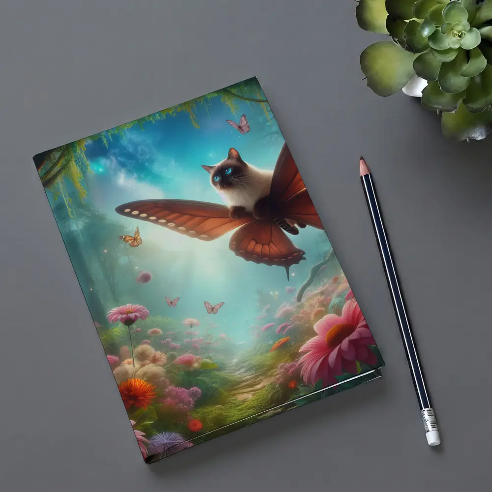 Siamese Cat Butterfly Wings Fantasy Forest – Notebooks