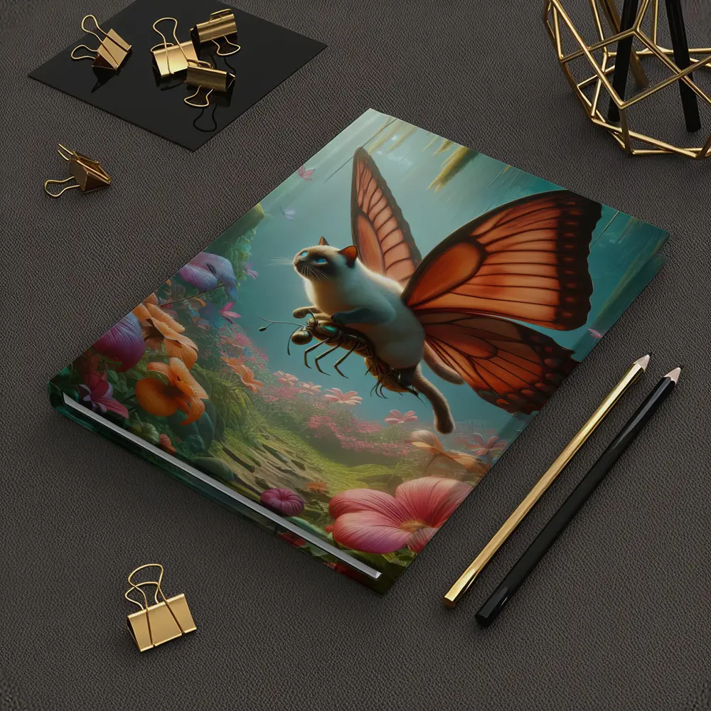 Siamese Butterfly Cat Flying Enchanted Forest – Notebooks