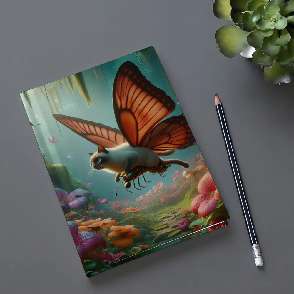 Siamese Butterfly Cat Flying Enchanted Forest – Notebooks