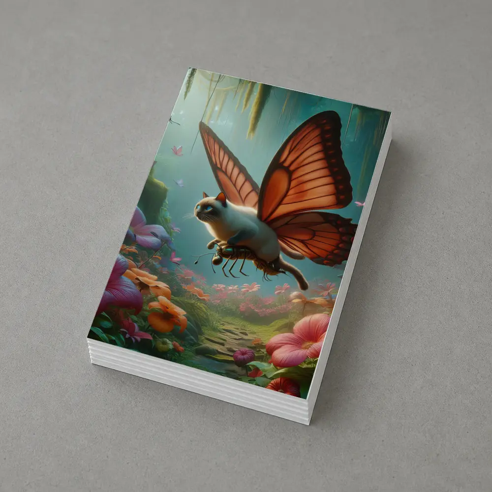 Siamese Butterfly Cat Flying Enchanted Forest – Postcards