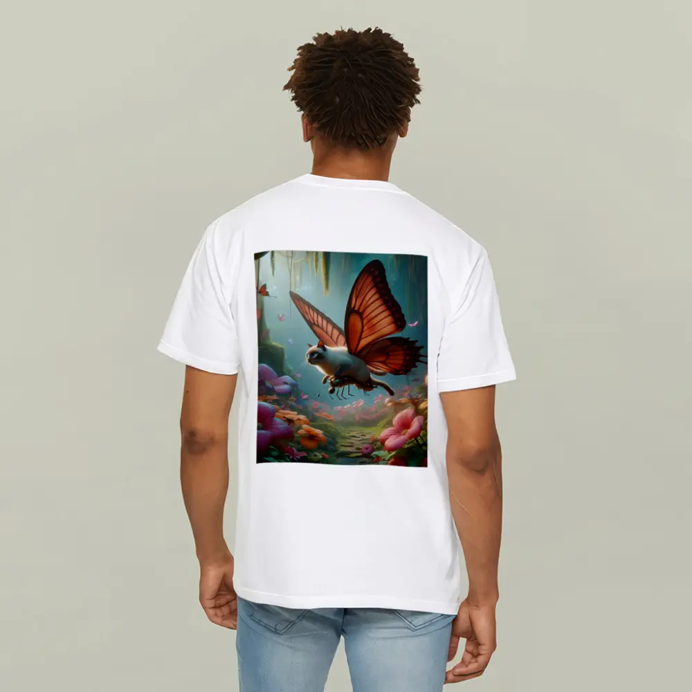 Siamese Butterfly Cat Flying Enchanted Forest – T-Shirts