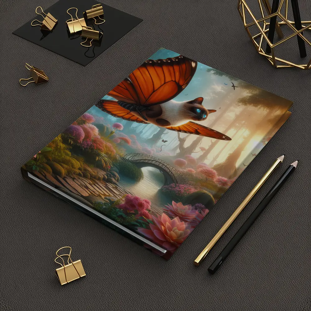 Siamese Cat Butterfly Wings Fantasy Forest – Notebooks