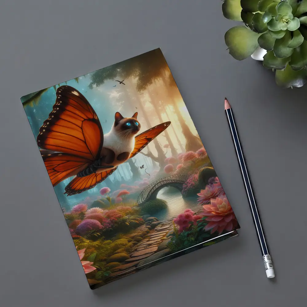 Siamese Cat Butterfly Wings Fantasy Forest – Notebooks