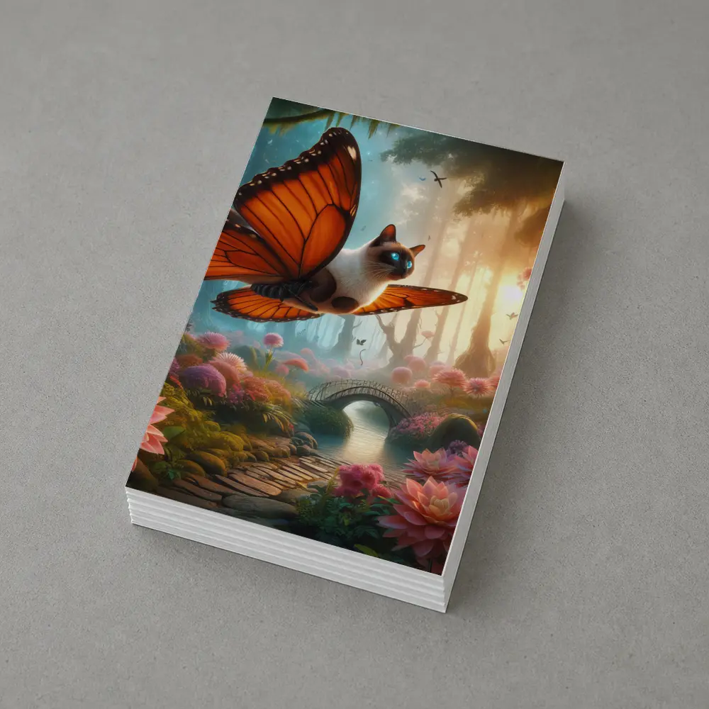 Siamese Cat Butterfly Wings Fantasy Forest – Postcards
