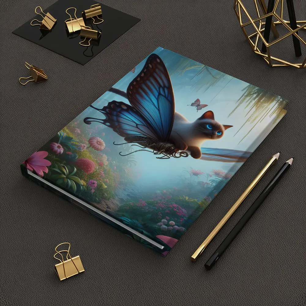 Siamese Cat Butterfly Wings Fantasy Forest – Notebooks
