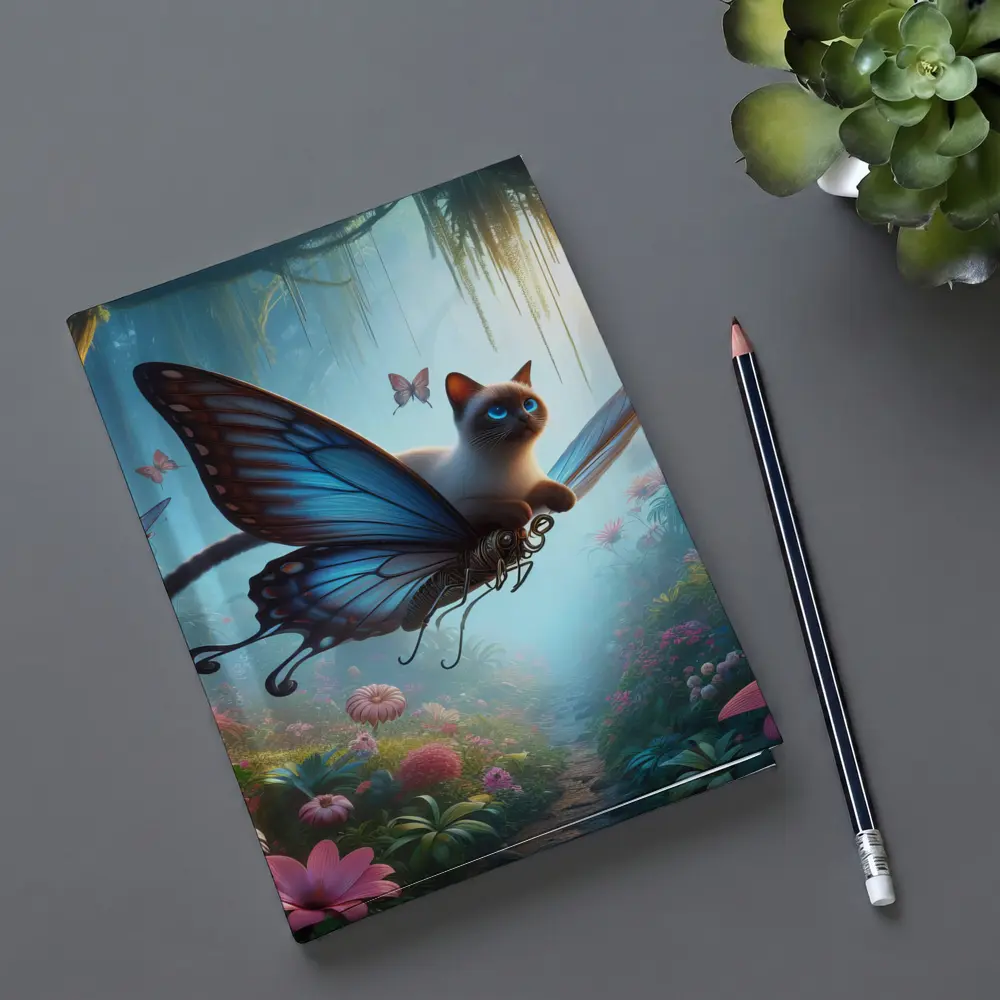 Siamese Cat Butterfly Wings Fantasy Forest – Notebooks