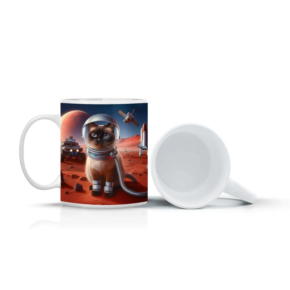 Siamese Cat Astronaut On Mars Surface – Mugs