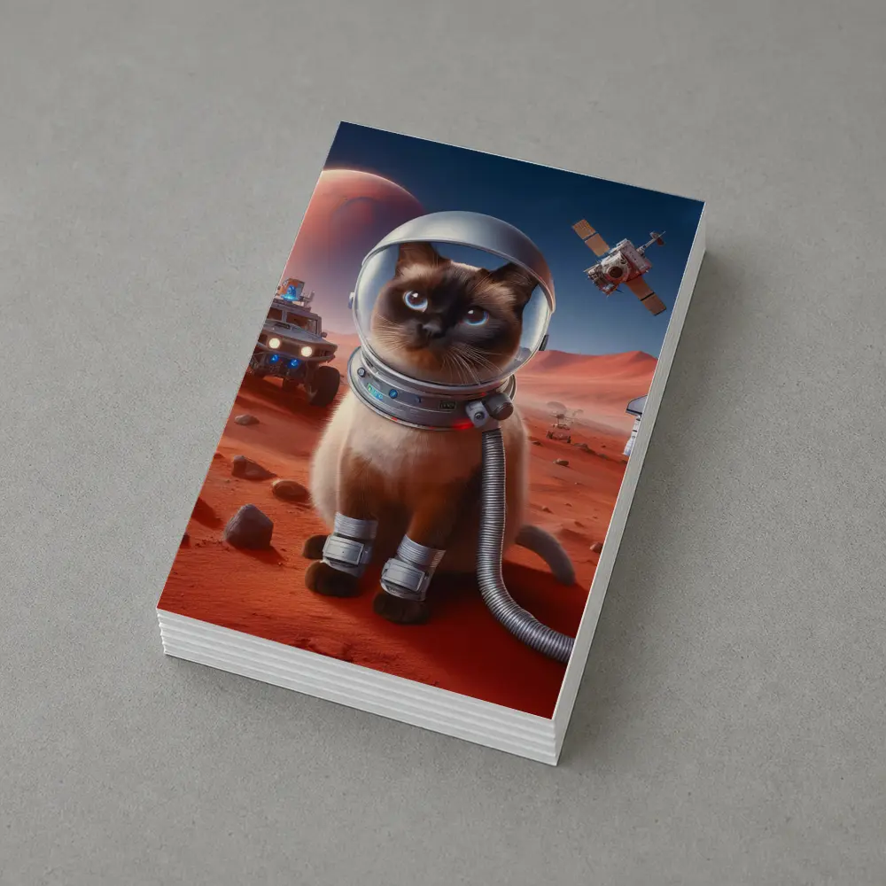 Siamese Cat Astronaut On Mars Surface – Postcards