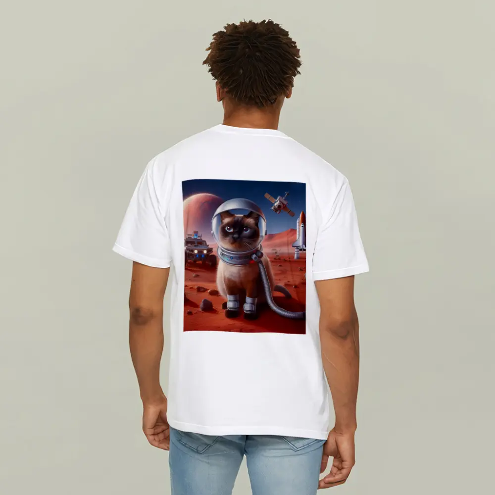 Siamese Cat Astronaut On Mars Surface – T-Shirts