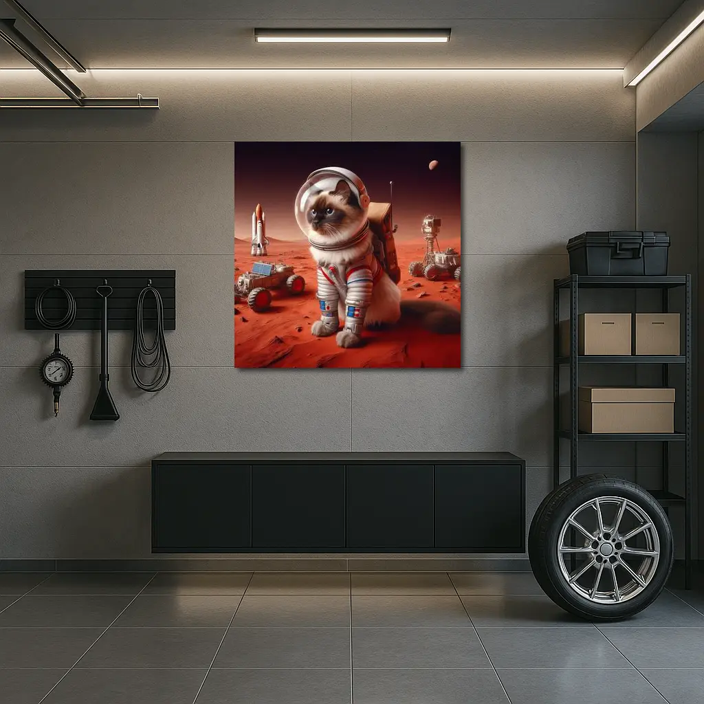 Birman Cat Astronaut On Mars Surface – Wall Art
