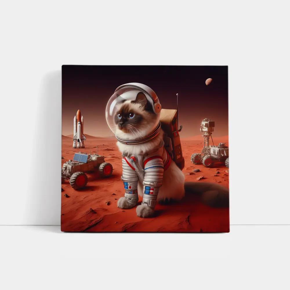 Birman Cat Astronaut On Mars Surface – Wall Art